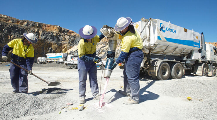 Orica workers mine into the ground