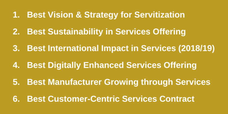 The Servitization Business Award Categories 2020