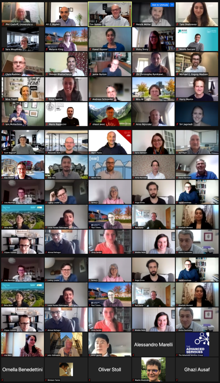 A zoom call of all of the attendees at the servitization conference