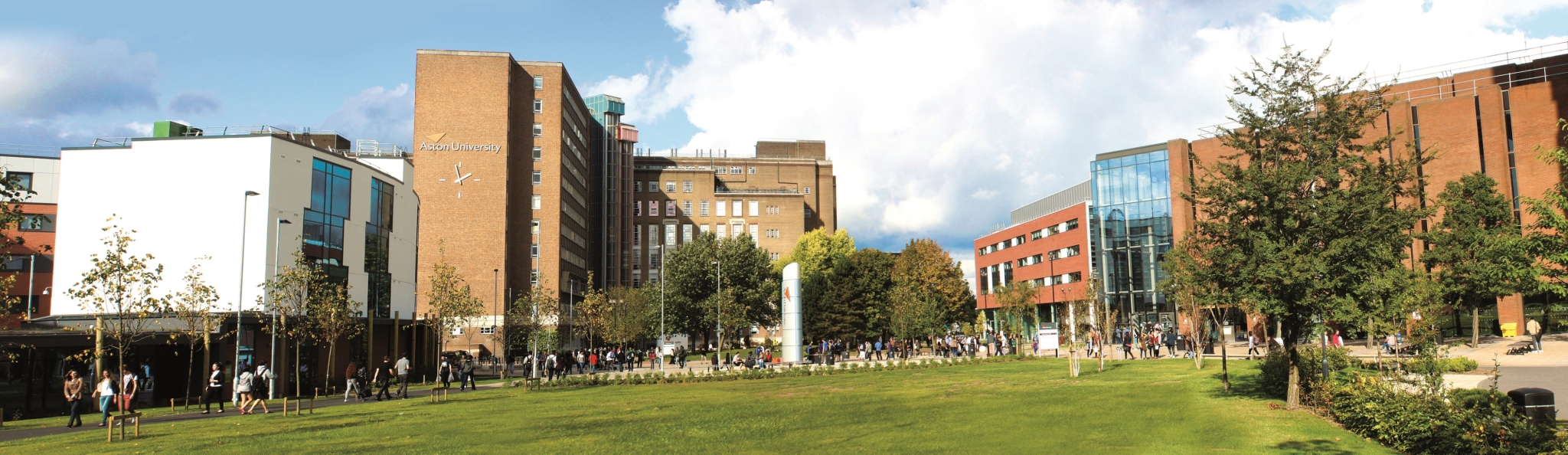 Aston University Campus on a sunny day
