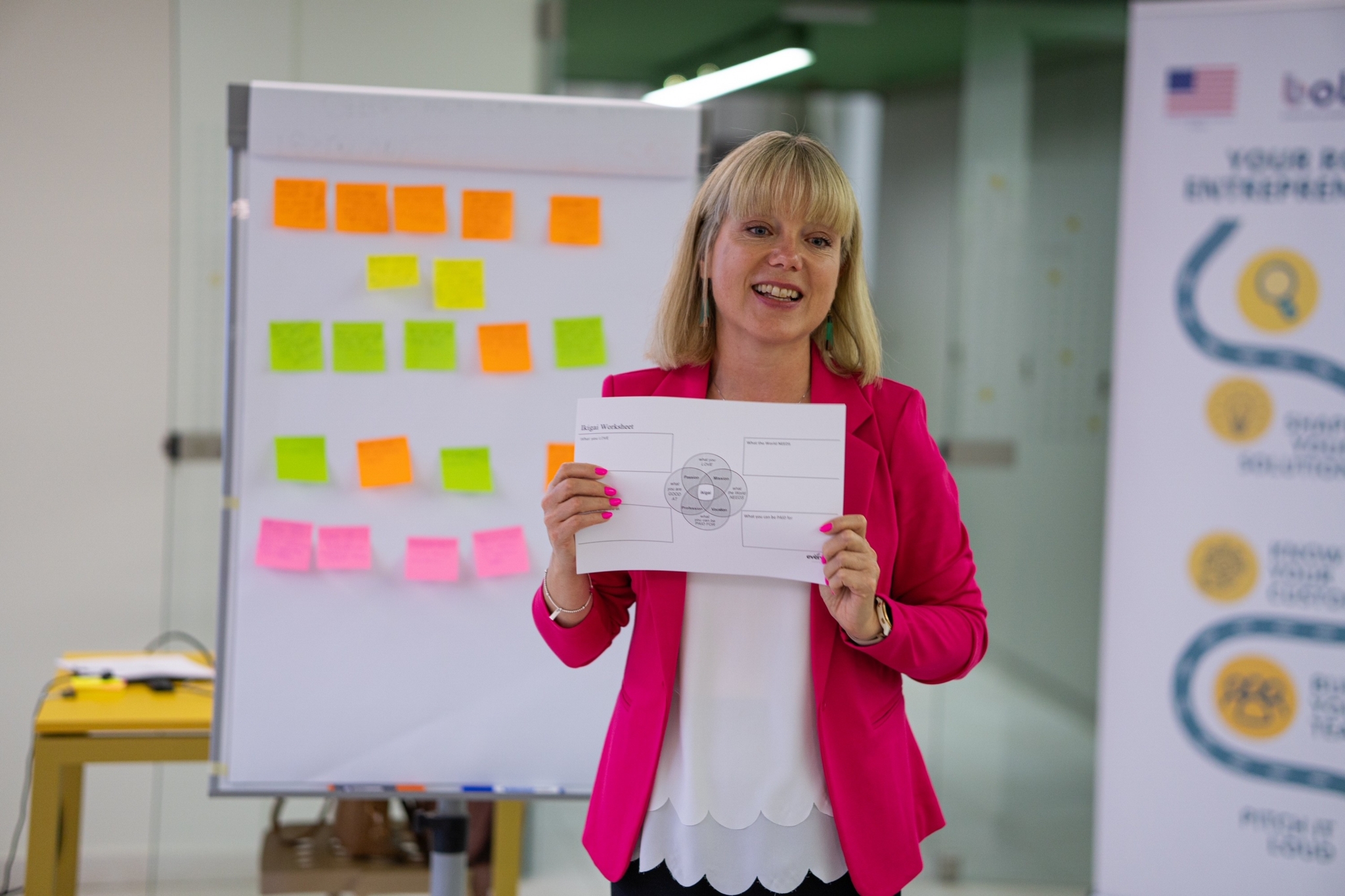 Sandra Bowben delivers a talk