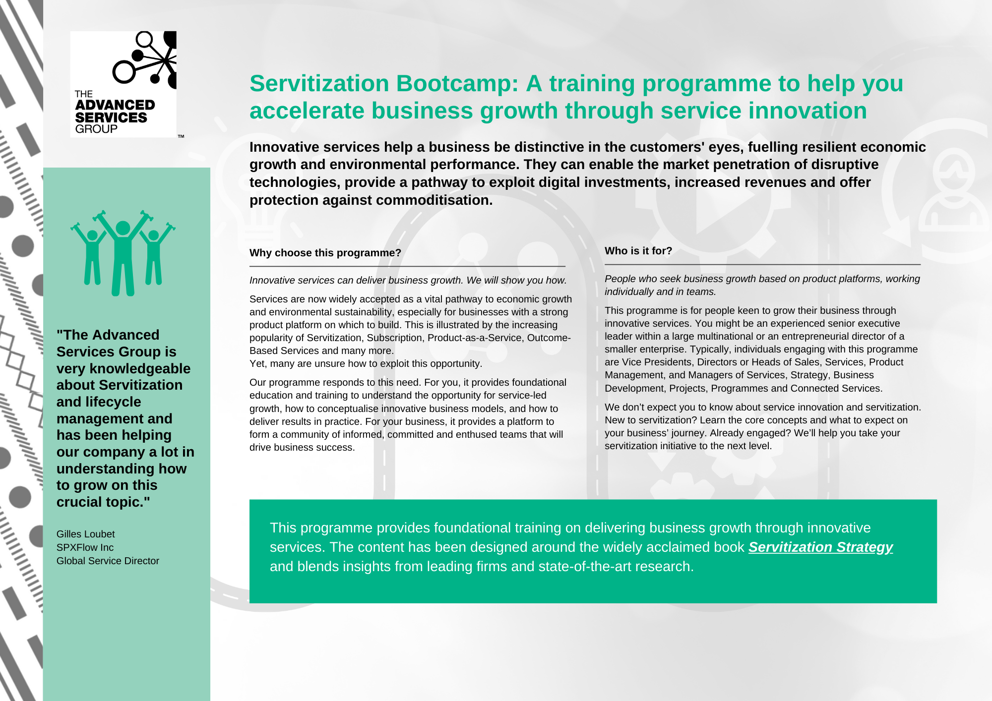 Servitization Bootcamp: A training programme to help you accelerate business growth through service innovation
